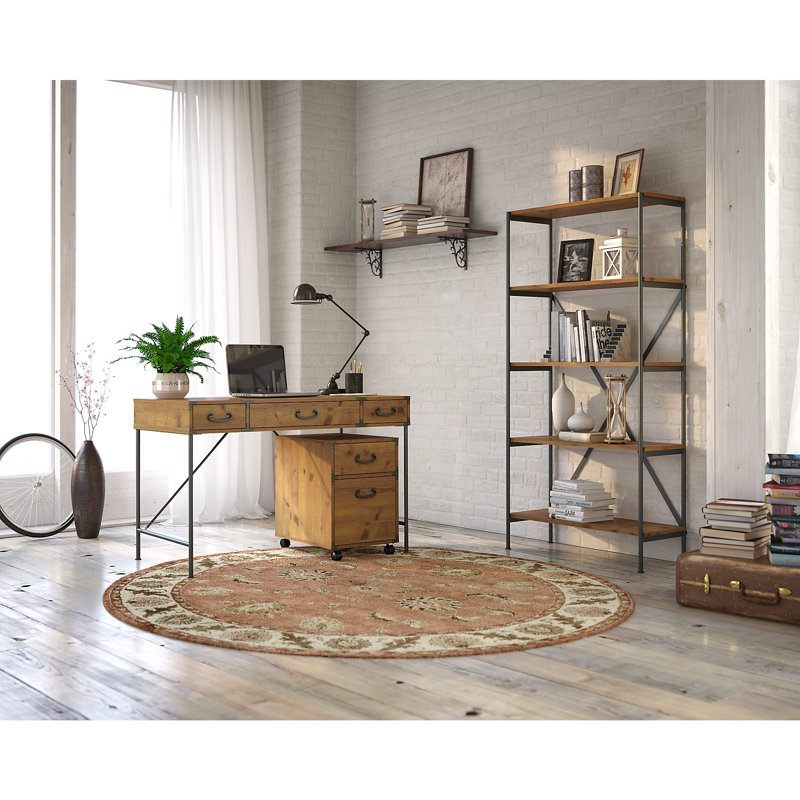 Kathy Ireland Home by Bush Furniture Ironworks Desk, Bookcase and